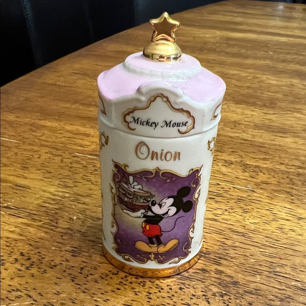 Mickey Mouse Onion Canister with Gold Star Lid